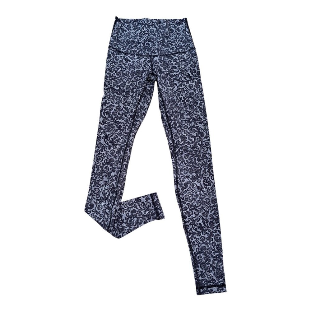 Lululemon Women's Wunder Under Hi-Rise Full-On Leggings Lace Print Sz 6